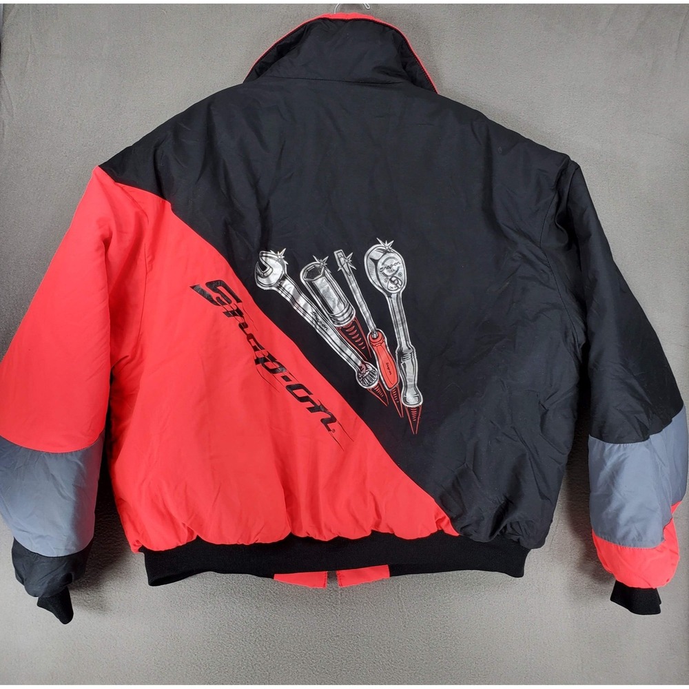 Vintage 90s Swingster Snap On Tools Bomber Ski Jacket Men XXL Logo Pink Black US